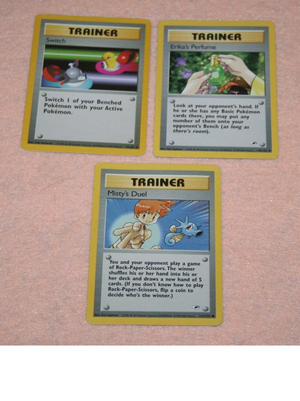(3) Pokemon Cards TRAINER * Misty's Duel / Erick's Perfume / Switch LOT NM